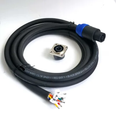 8 Pin Speakon Speaker Cable | CCA Conductor Audio Extension Cord with Panel Mount Socket