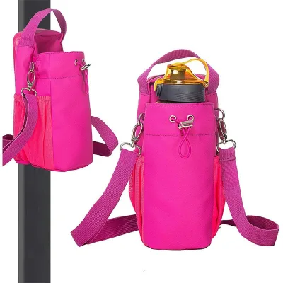 Custom Logo Magnetic Gym Bag with Strap, Waterproof Nylon Zipper Phone Crossbody Pouch and Fitness Water Bottle Holder
