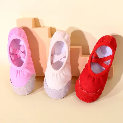Girls Women Soft Sole Ballet Slippers Multi Color Cross Elastic Band Dance Shoes Training Footwear