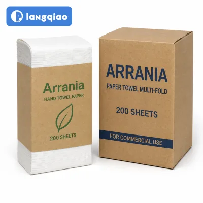 Arrania Hand Towel Paper Toilet Tissue Custom Private Label Factory Supply Soft Strong Quick Drying Disposable for Hotel