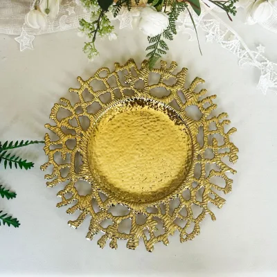 Exquisite 13-Inch Acrylic for Charger Plate Eco-Friendly Decorative Coral Serving Dish for Elegant Dining Table Setting