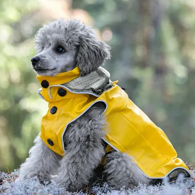 Custom PU Raincoats Portable Pet Breathable Waterproof Small Large Dogs Hooded Fashion Raincoat
