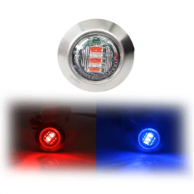 3/4" Dual Colors Mini Double Fury Light Clearance Marker Clear Lens Led Truck Trailer Bus Lights 12v 24v Led Penny Fender Lamp