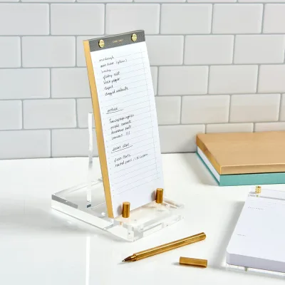 Acrylic Small Footprint Easel Display Phone Holder 3 Different Positions Photos Cook Book  Display Stand