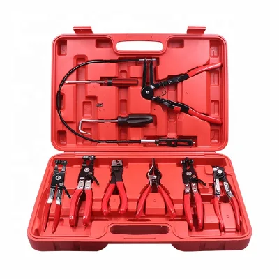 9pcs Automotive Wire Long Reach Hose Clamp Pliers Set