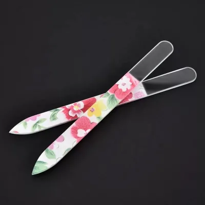 Glass Fingernail Art Files for French Manicure, Professional Natural Gel Acrylic False Nail Polish Sanding Files