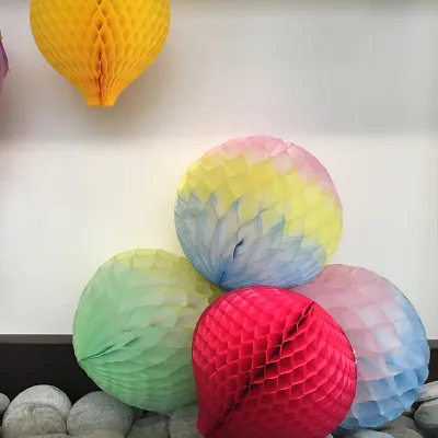 Colorful Paper Honeycomb Ball Eco Friendly Factory Handmade Craft Decorations for Party Supplies Indoor Decoration 12 Inch