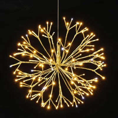Christmas Led Sparkle Ball Hanging Outdoor Twig Ball Lights Indoor Outdoor Festive 24 Inch (Warm White) With 160 Lights