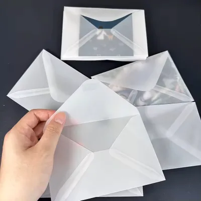 Custom Romantic Translucent Vellum Envelopes for Wedding Clear Invitation Envelopes