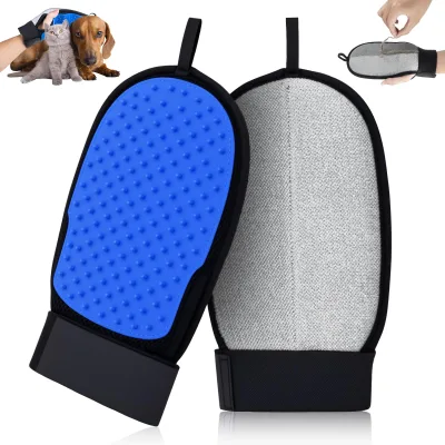 Reusable Pet Hair Removal Glove Dual-Sided Pet Hair Brush Pet Grooming Gloves Electrostatic Pet Hair Remover