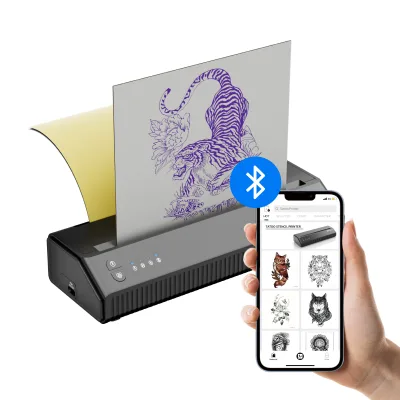 Top-seller MHT-P8008 Wireless Mobile No Ink Portable A4 Thermal Barcode Color Label Mini Tattoo Printer on Skin