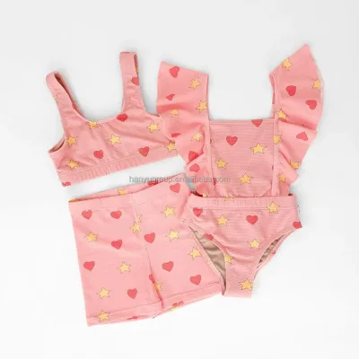 Wholesale Girls' Swimwear Beach Sport Bikini Bathing Suit 2 Piece Swimsuits Kids Pink Confetti Bikini ShopStyle Girls' Swimwear