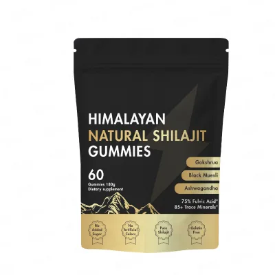 Natural Shilajit Gummies by Himalyan Shilajit ,Rich in Gokshura,Ashwagandha,Supports Natrual Energy&Immune Healthy,60 Gummies
