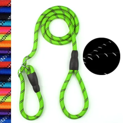 Adjustable 6 Feet P-Type Chain Pet Leash Reflective Dog Walking Leash Ribbons Medium Large Dogs Made Durable Polyester Plastic