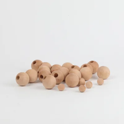 BG Best Quality Plain Natural Wooden Craft Balls Beads Size 12mm-25mm for Ages 4-12 Make Garlands Jewelry