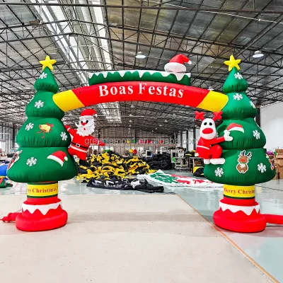 New Product Airblown Inflatable Balloon Christmas Tree Outdoor Lighted Yard Decoration Durable Plug Powered Oxford Cloth for