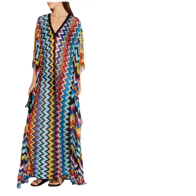 Islamic Digital Print Arab Kaftan Summer Dress Women Kaftans Wholesale India