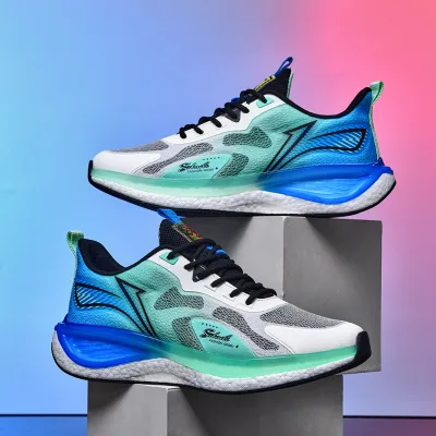 Lace-up Platform Sports Shoes for Women Ladies and Men Breathable Mesh Upper