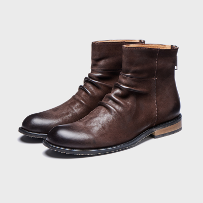 Buy Top Layer Cowhide Handmade Bottes Pour chelsea Leather Boots Men's Shoes Chelsea Boots La Bota chelsea
