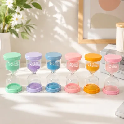 Modern Glass Hourglass Timer, 3/5/10/20/30 Minutes Colorful Sand Clock, Perfect for Desktop Decoration and Office Stress Relief