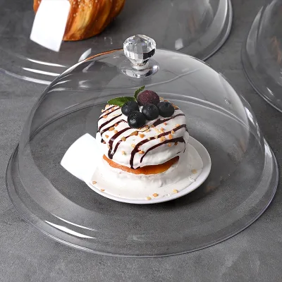 Modern Design Acrylic Plastic Meal Cover High Temperature Resistant Transparent Food Display Dish Kitchen Use Fruit Snack Cover