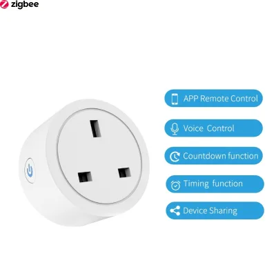 Smart Home Smart ZigBee Plugs 16A BG 3 Pin Smart Mini Plug with Energy Monitoring TUYA Mini Outlet Plug for Power Controller