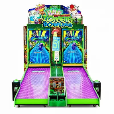 Arcade Bowling Game Zombie Theme Coin Operated Dual Lane Machine with 49 Inch HD Screen and LED Lighting for Amusement Park