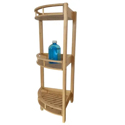 Bathroom Living Room Kitchen Home Office Wood Shower Corner Shelf Bamboo Towel Rack Storage Shelf Wooden Bamboo Shelf