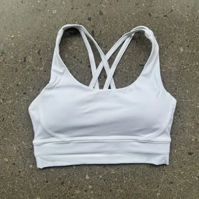 Ladies yoga vest underwear with chest pad sports bra gym training shockproof hollow cross shoulder straps