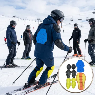Adult Ski Body Protector Set with Back Elbow Knee Pads EVA Material Winter Sports Safety Gear for Skiing