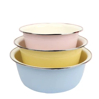 Senny Factory Wholesale extra Thick Enamel Color Enamel Multi-purpose Basin Deep Washing Dishes Mixing Soup Basin Basin