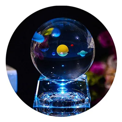 JY High Quality Starry Galaxy Series Festival Gifts Souvenir 3d Laser Engraved Crystal Glass Ball