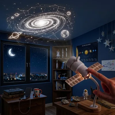 USB Rechargeable Galaxy Star Projector Night Light Ceiling Projection Lamp for Kids Bedroom Room Decor Gift