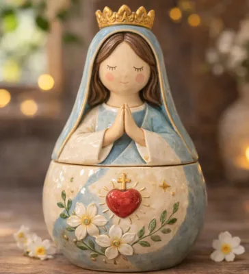 New Handmade Resin Angel Jesus Trinket Mold Adorable Gift Christening Memory Rosary Figurines Home Decor