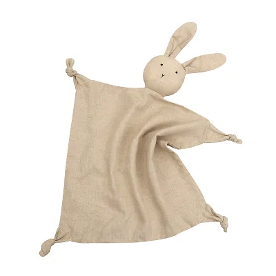 Ins Organic Muslin Soft Blanket Animal Toy Baby Comforter Baby Bear Plush Toy Rabbit Very Soft Security Blanket Friend Educat
