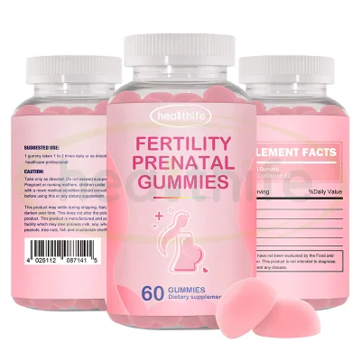 Healthife Fertility Supplements Folic Acid Multivitamin Vitamin K2 B6 Prenatal Gummies