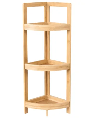 Bathroom Bamboo Shelf Storage Soap Organizer 3 Tiers Bamboo Corner Shelf