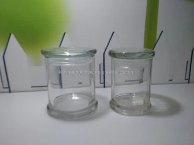 Libbey Flat Top Glass Status Jar With Glass Lid