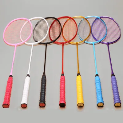New Durable Multi-color Steel Soft Badminton Racket Defensive Type Wholesale Price logo Customization Available