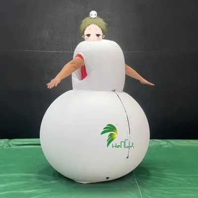 Squeaky Inflatable Costume Walking Snowman Cosplay Inflatable Suit Bondage Body Inflation