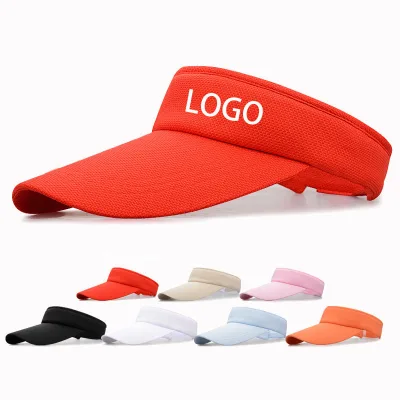 OEM ODM Unisex Custom Mesh Tennis Sun Visor Plain Lightweight Sports Hats Cycling Travel UV Protection Adjustable Empty Top Caps