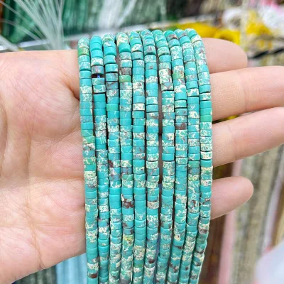 Natural Blue Turquoise 2x4mm White Turquoise Flat Square Spacer Beads Loose Tactful Brand for Jewelry Making Wholesale