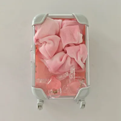 Wholesale Mini Suitcase Lashes Packaging Box PVC Fashion Handbag Suitcase Hair Clip Scrunchie Packing Box Cute Eyelash Case