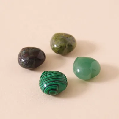 Natural Crystals Healing Decor Heart-shaped Stone Crystal Heart Gemstone Charms for Jewelry Making