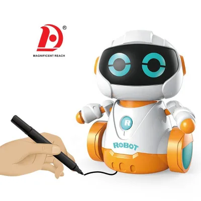 HUADA DIY Line Follower Robot Kids Toy Robots Technology Educational Inductive Robot Toy Trajectory Walk Function With Led Light
