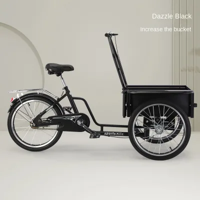 European Style Double-Tricycle Pedicab Reverse Riding Donkey Bicycle Scooter for Elderly Convenient Shopping Cart Cross-Border