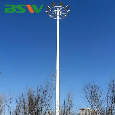 BSW Factory 15m 20m 25m 30m 35m High Mast Light Pole LED Floodlight IP65 Waterproof for Stadium Port Airport Highway Project