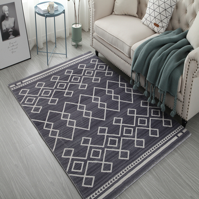 Light Gray Rug Tufted Persian Traditional Faux Fur Woolen Area Rug Carpet