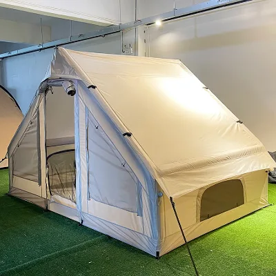 Easy Setup Glamping Tent , Automatic Blow up Outdoor House Air Tube 4 Person Inflatable Camping Tent With Pump