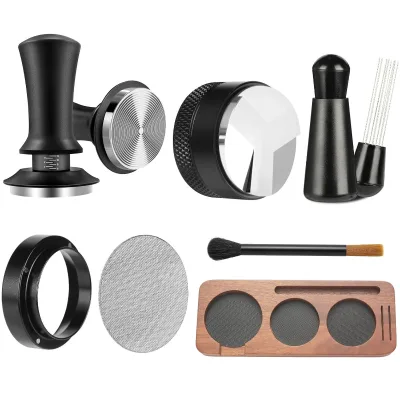 Espresso Accessories Espresso Tamper Tools Espresso Machine Accessories KitCoffee Tamper with Wood Espresso Tamping Station